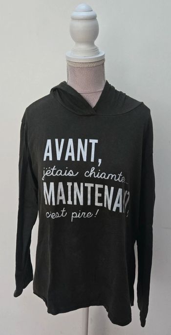 Sweat a capuche Kaki Taille 3