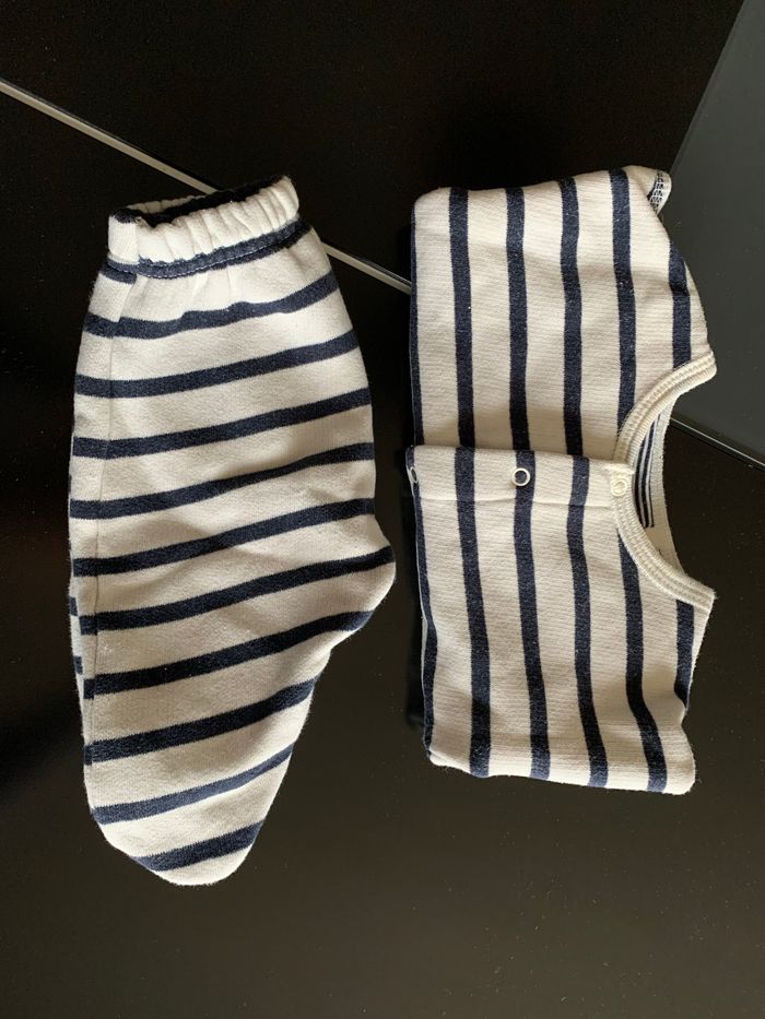 Ensemble molletonné Marinière Petit Bateau 3 mois - photo numéro 4
