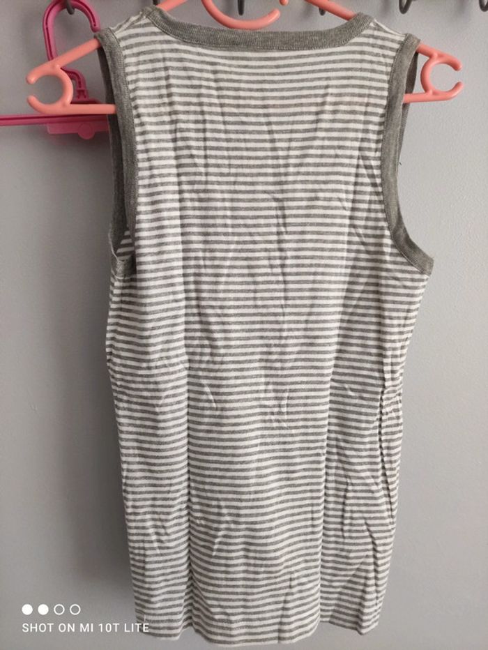 Débardeur rayé gris et blanc - photo numéro 2