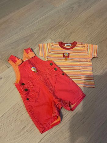 Ensemble salopette + t-shirt - Grain de blé - 3mois