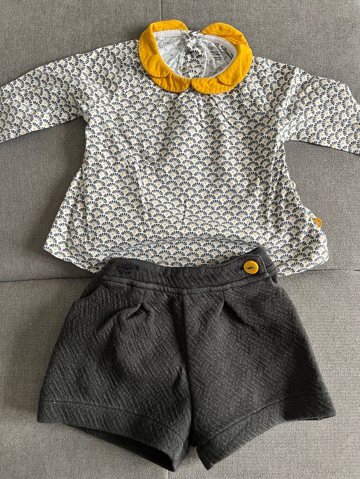 Ensemble short + t-shirt 6 mois