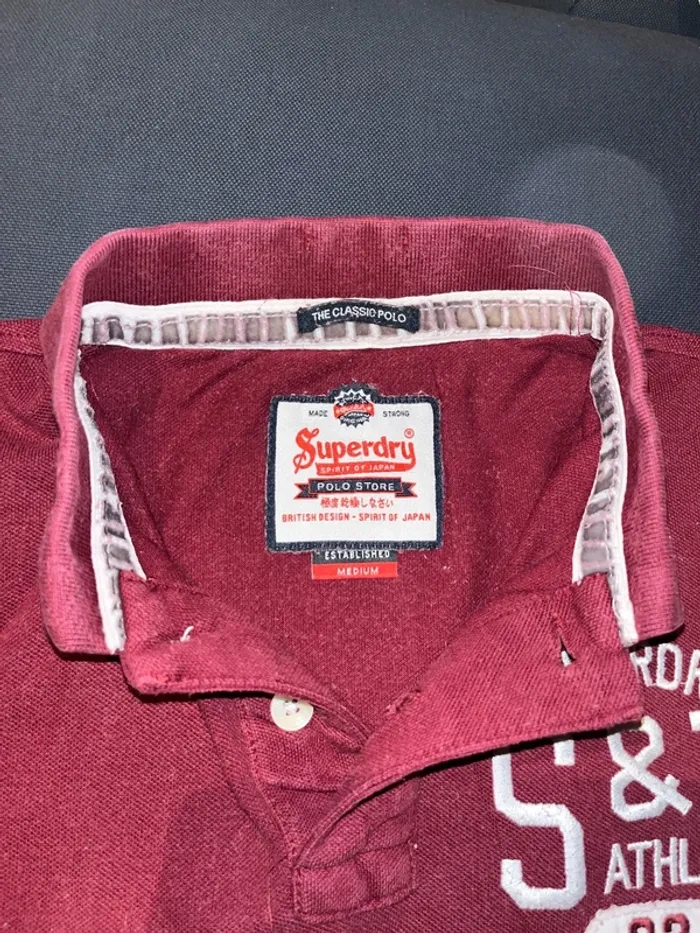 Polo superdry bordeaux taille M - photo numéro 4