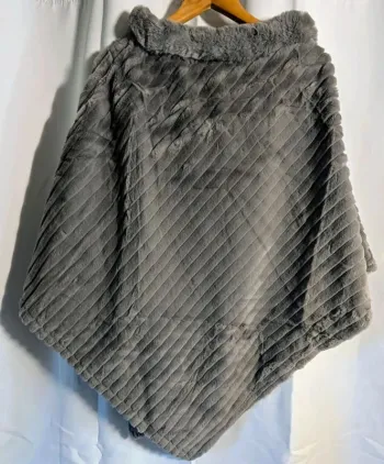 Poncho femme taille unique gris neuf