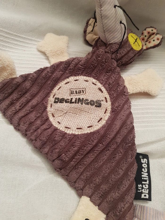 Doudou plat marron rat/souris deglingos - photo numéro 4