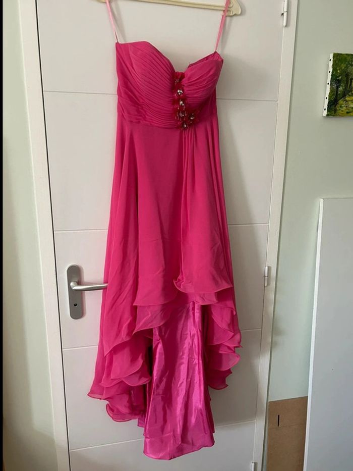 Robe bustier longue fluide rose T38