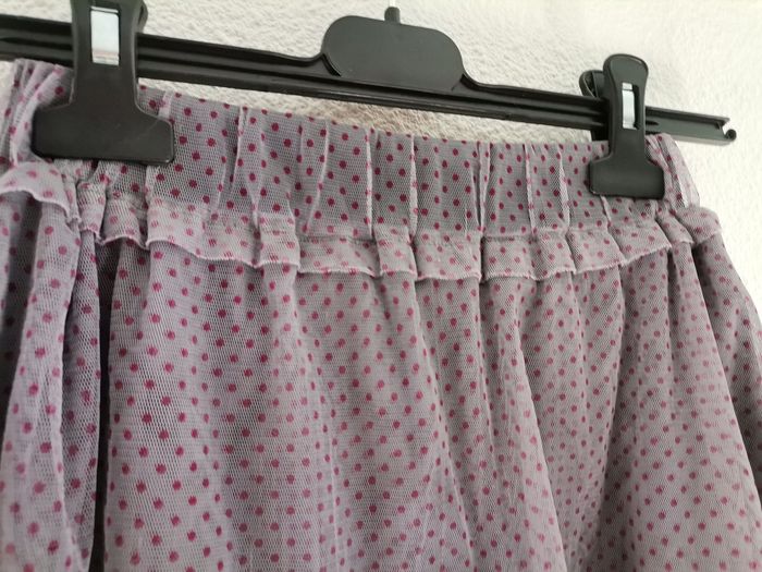 Jupe grise  à pois rose en tulle - photo numéro 5