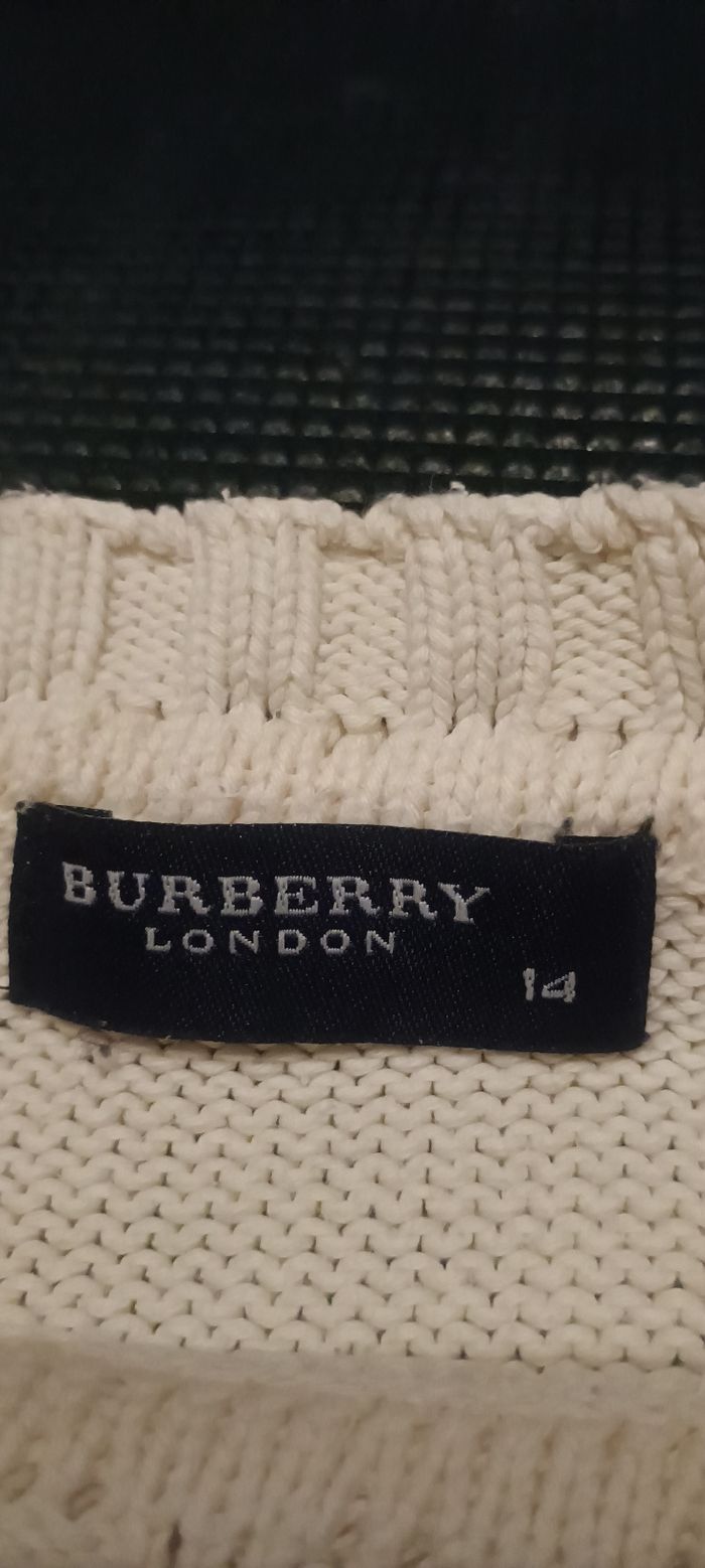 Pull Jersey Burberry London Size S/M Blanc Crème Coton - photo numéro 10