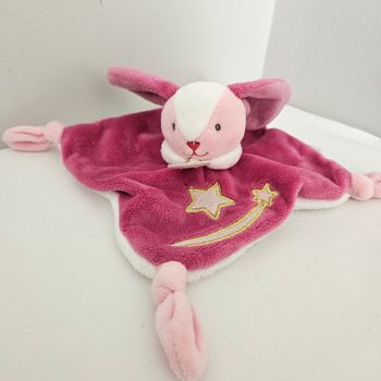 Doudou baby nat lapin violet rose