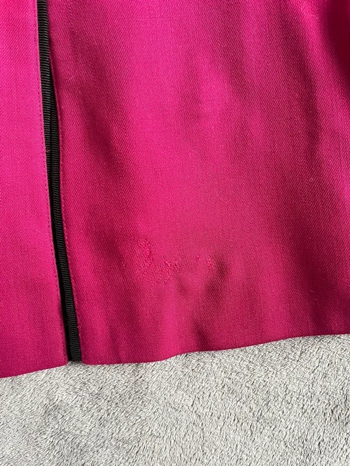 Veste vintage rose en laine – boutons dorés & liseré noir – T.38 - photo numéro 5
