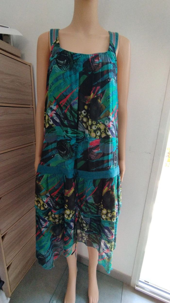 Robe verte avec motifs ixoo taille 46 femme