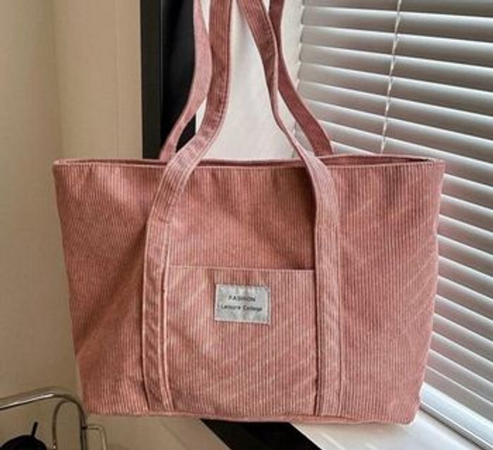 Sac rose velours côtelé - photo numéro 4