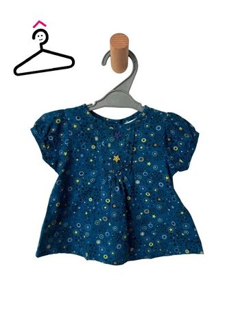 Blouse bleue à manches courtes (étoiles) - Vertbaudet 3 mois (60cm)