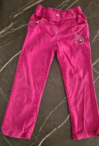 Pantalon rose  gemo motif cœur 3 ans