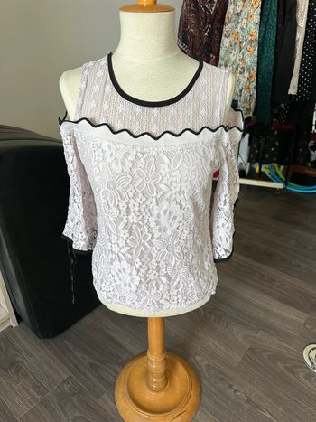 Haut blanc-rose XS
