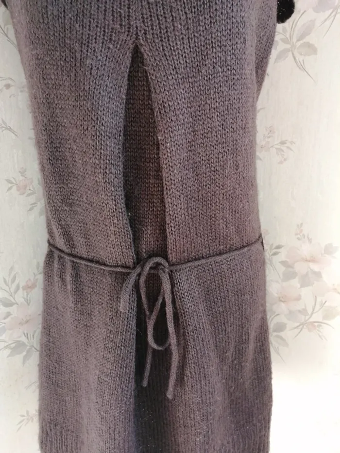 Robe en maille marron sans manches avec lien / ici et maintenant / (38-40) - photo numéro 4