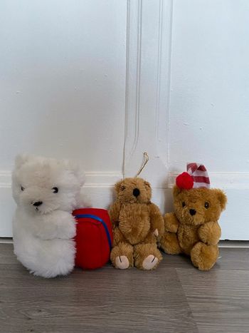 Lot de 3 peluches ours oursons