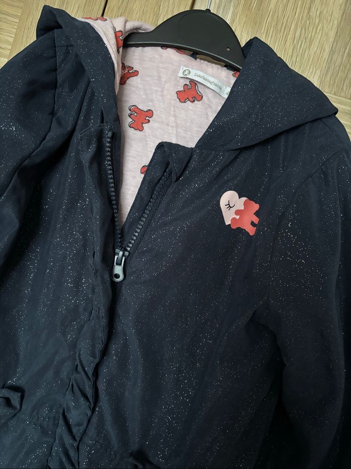 Manteau à capuche bleu Lulu Castagnette t.4ans - photo numéro 2