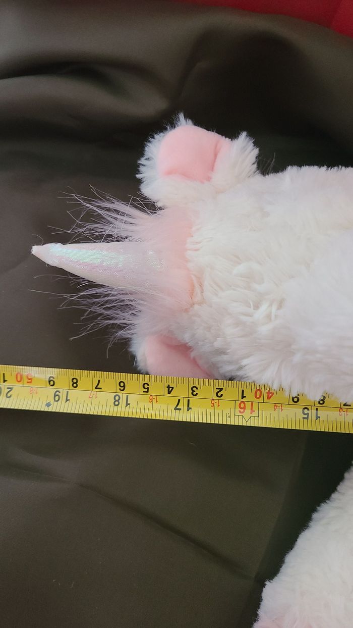 Peluche licorne ETAM range pyjama doudou bouillotte blanc rose ailes blanches 45 cm - photo numéro 4