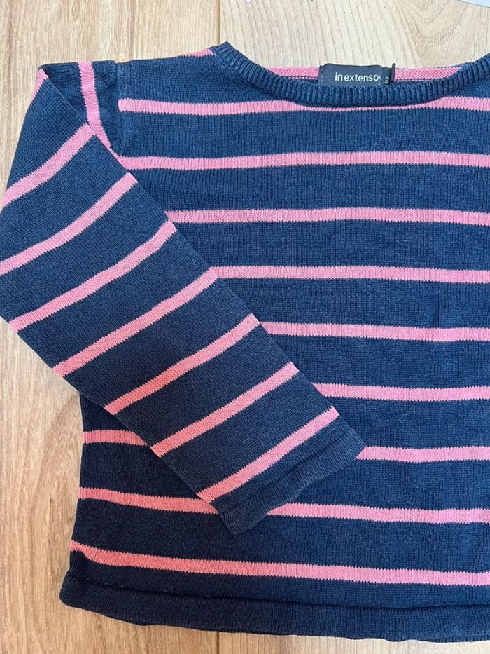 Pull rayé marine et rose In extenso 2 an - photo numéro 2