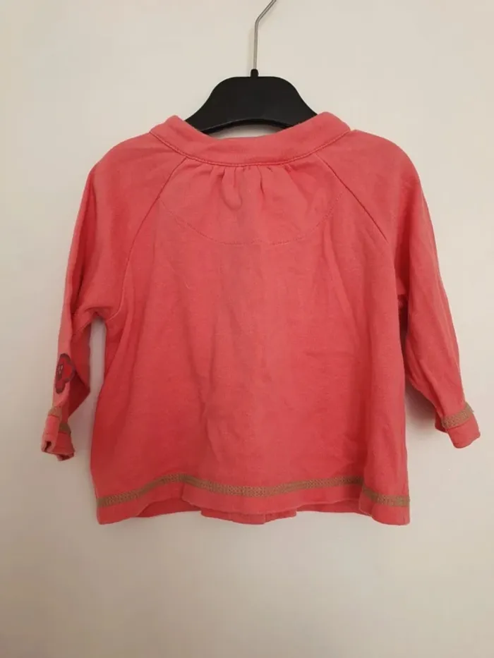 Veste gilet rose adelie taille 12 mois bébé fille - photo numéro 3