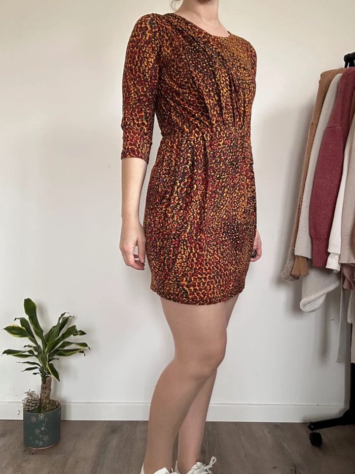 3 Suisses Robe orange à motif – Taille 36 – Très bon état - photo numéro 4