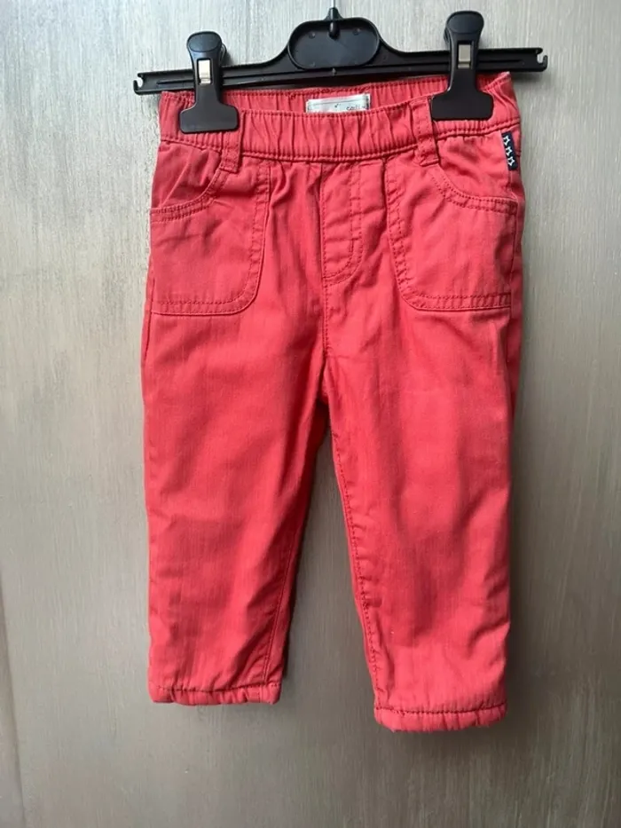 Pantalon doublé mes petits cailloux orange 18 mois
