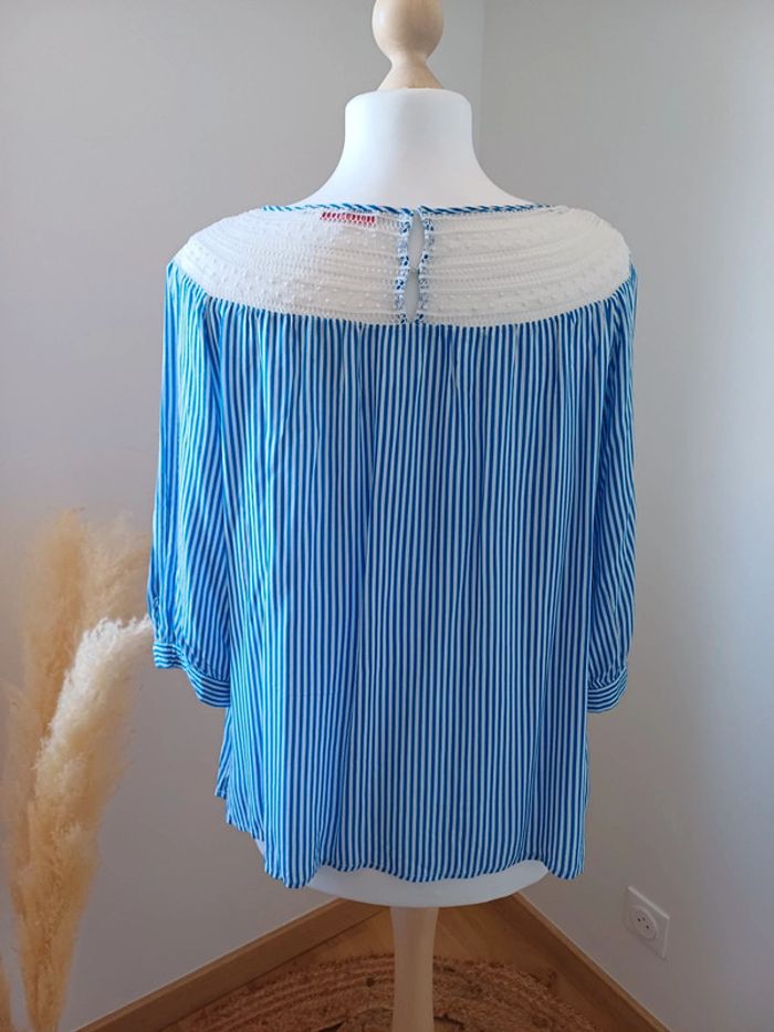 Blouse bleue rayée Camaieu taille L 40 - photo numéro 6