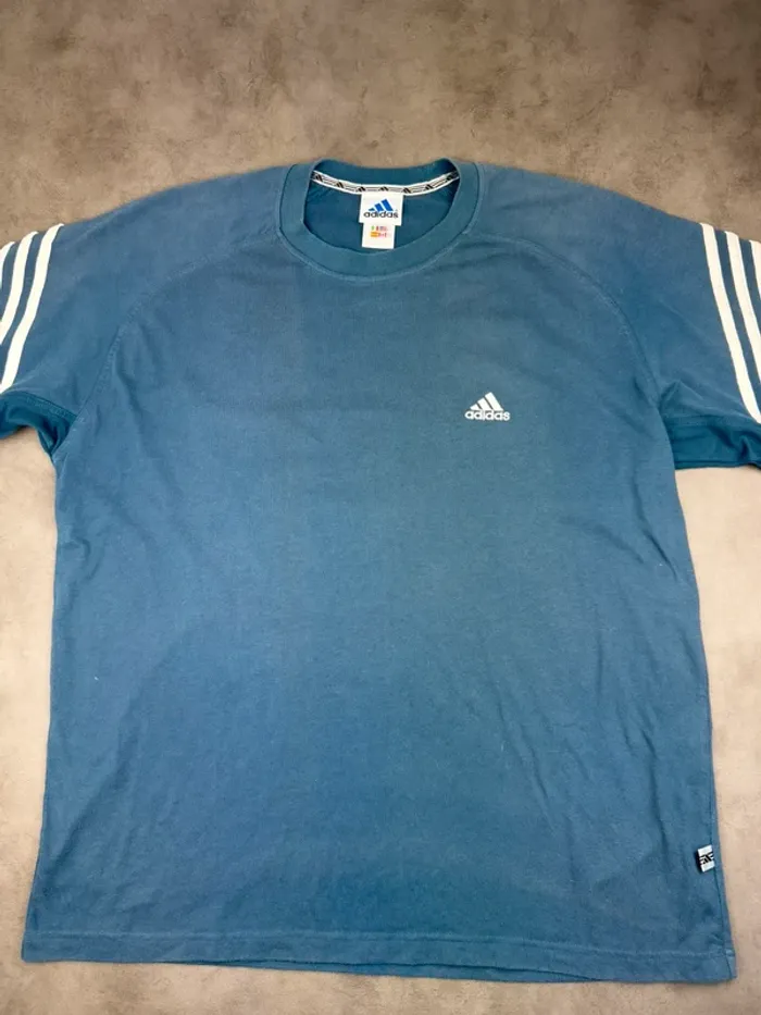 T-shirt Adidas Vintage 3 bandes 00’s Bleu Taille XL