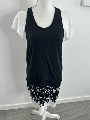 Robe t-shirt 2 en 1 noire et blanche Cop Copine T40 L