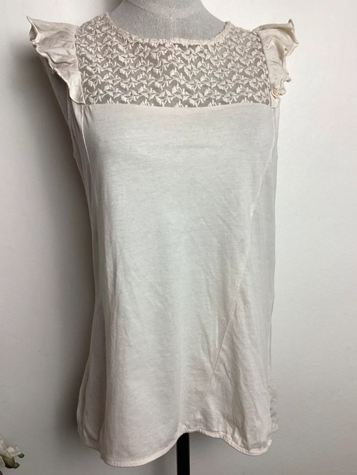 Blouse écrue avec broderies Kookaï 38 - photo numéro 7