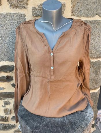 Chemise camel à manche longue - U 