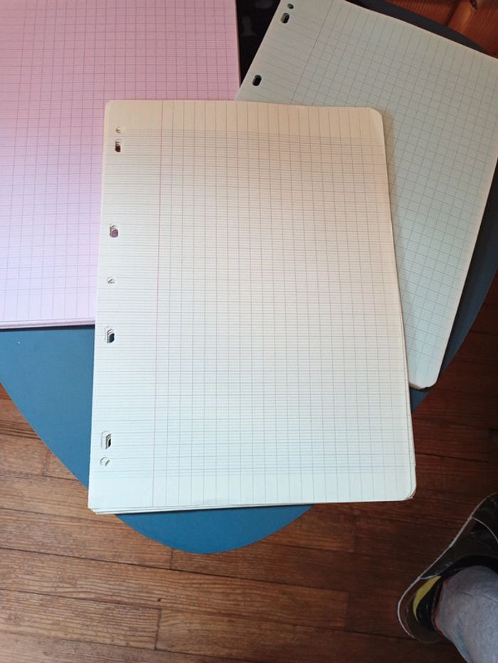 Lot de feuilles a grands carreaux colorées - photo numéro 2
