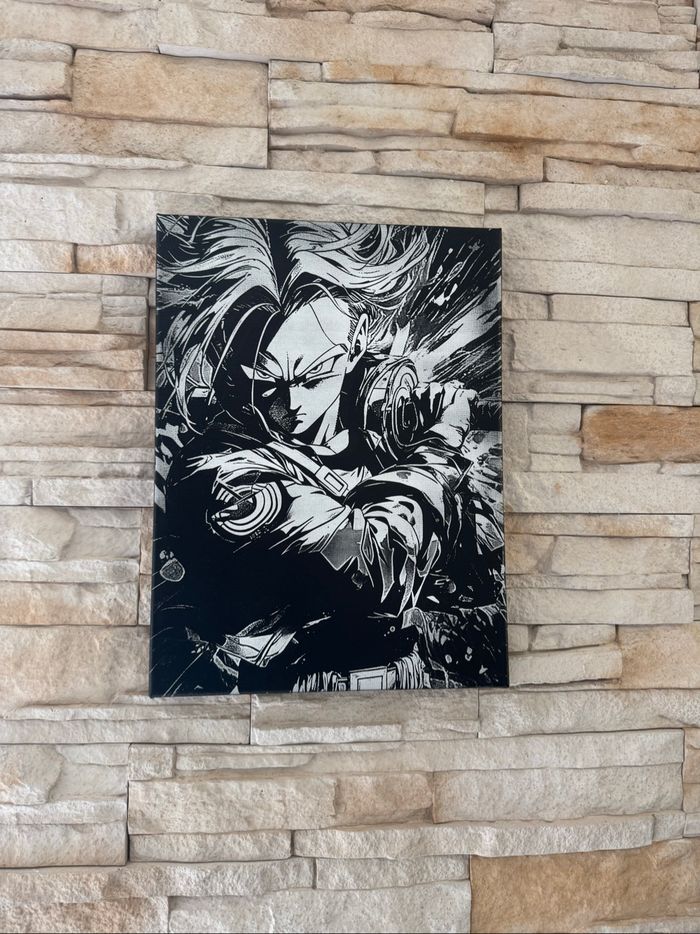 Tableau Trunks attaque Dragon Ball en toile 30x40cm - photo numéro 2