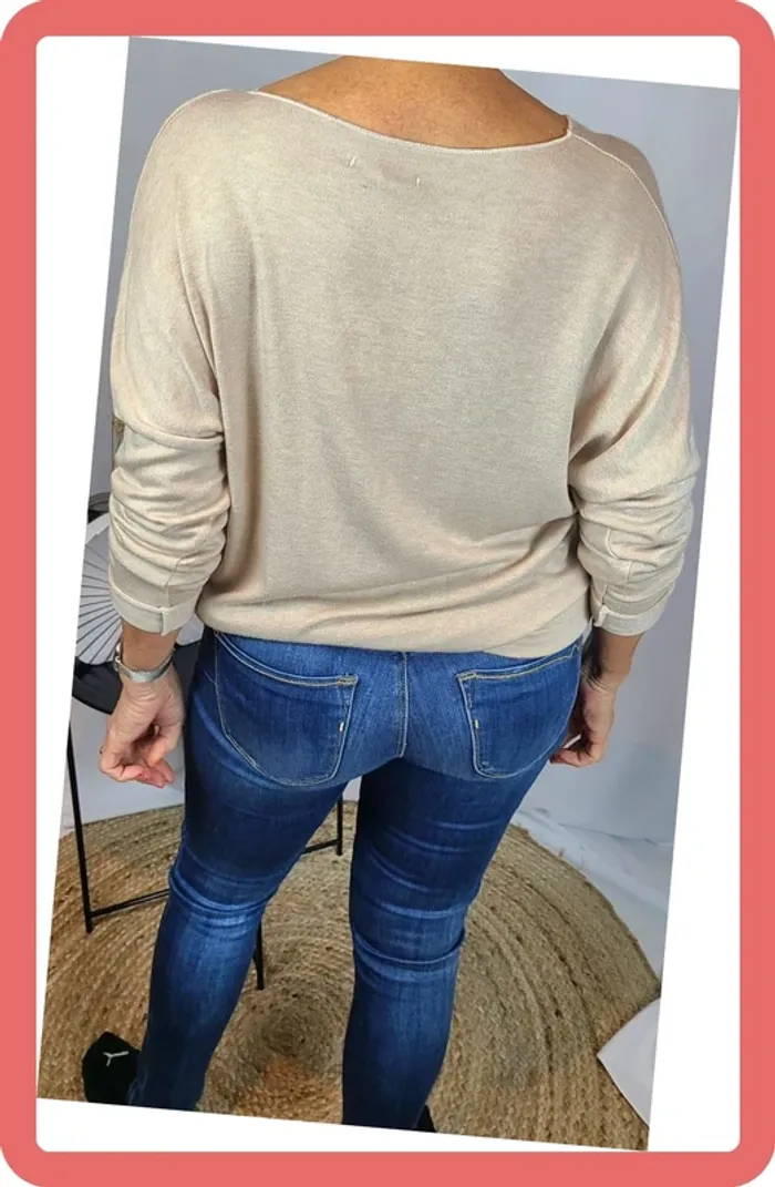 Top imprimé coeur, Taille Unique, Gris ou beige, Neuf avec étiquette - photo numéro 5