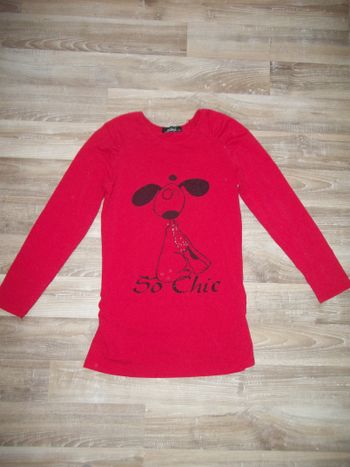 Tunique rouge chien "So chic" Léa Caprice T14