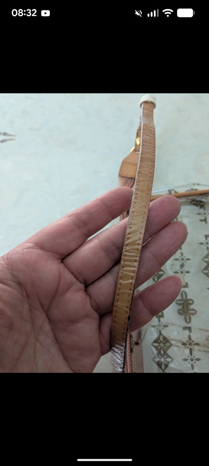 Magnifique sac vintage transparent imprimé beige-camel. - photo numéro 9