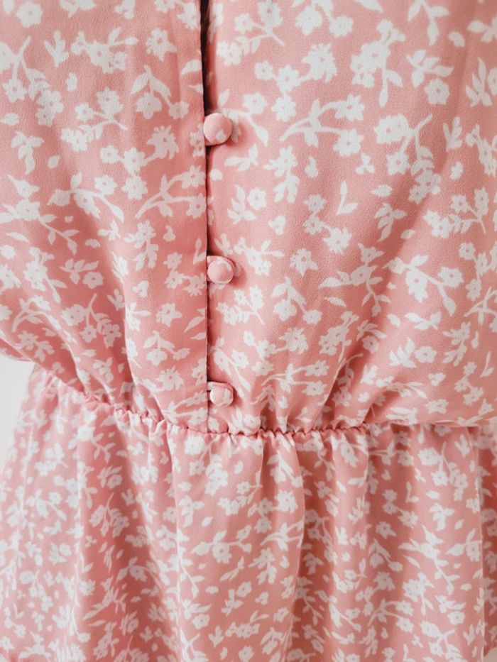 Tee shirt haut top blouse rose fleurs blanches style liberty coquette taille XS 34 Sienna Sky - photo numéro 6