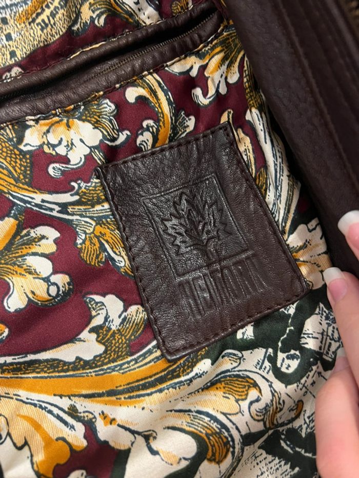 Manteau blouson veste cuir vintage taille L marque Heitorn - photo numéro 4