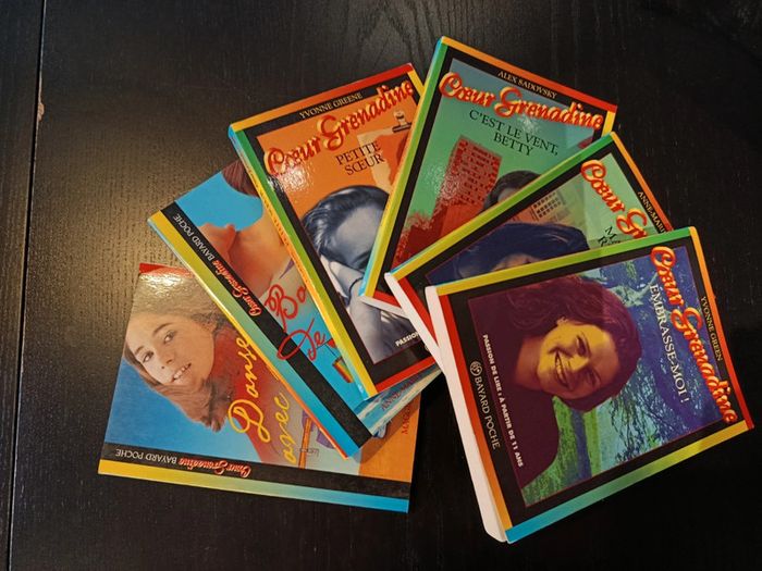 Lot de 6 livres cœur grenadine