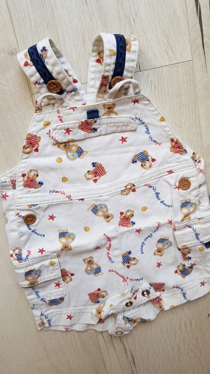 Lot de 2 salopettes estivales style vintage garçon 3mois - photo numéro 4