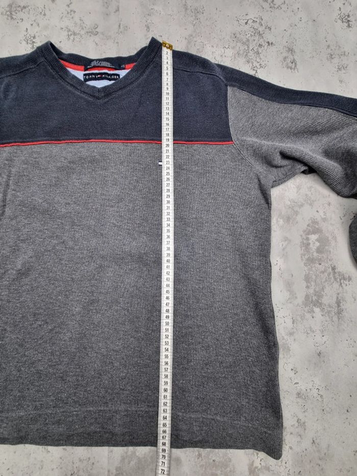 Pull col V Tommy Hilfiger gris – Taille L Homme - photo numéro 6