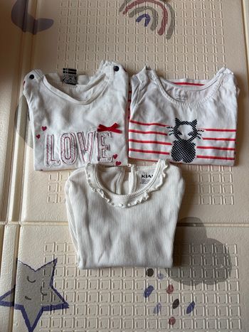 Lot de t-shirt bébé fille 12 mois