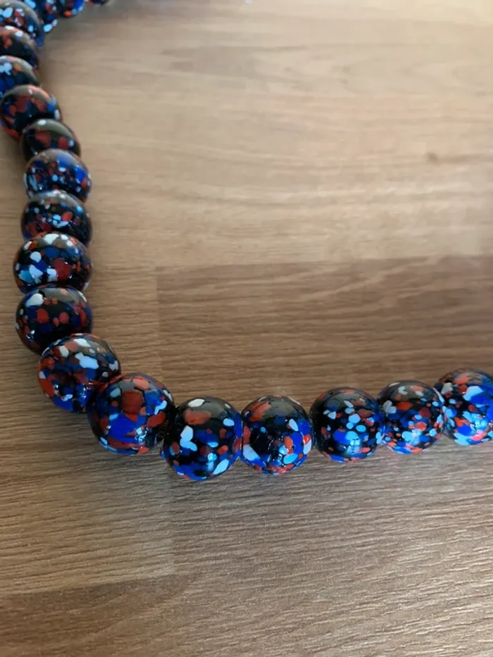 Collier perles en verre vintage - photo numéro 3