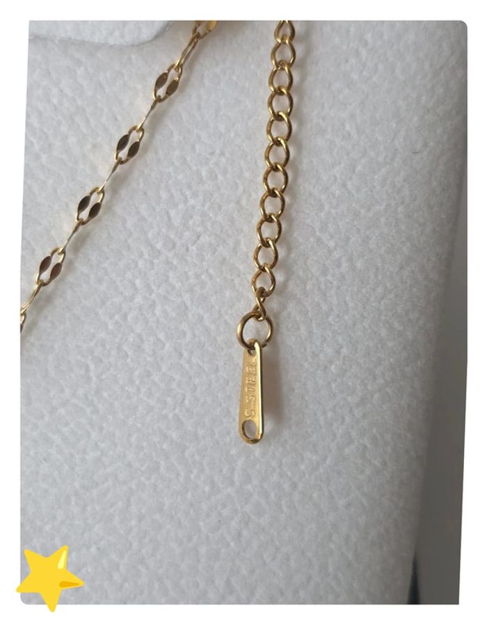 Collier dorée cœur pierre d'ornement blanche - photo numéro 3