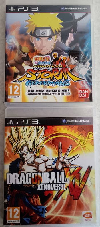 Jeux PS3 Dragon Ball Xenoverse et Naruto Storm Generations avec notice