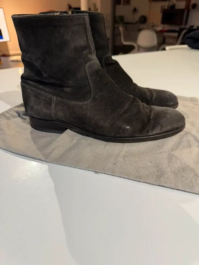 Boots Nubuc grise atelier voisin