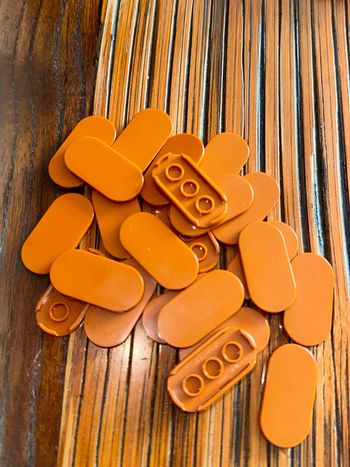 25 Tile Lego , Round 2 x 4 Oval ref 66857 Dark Orange