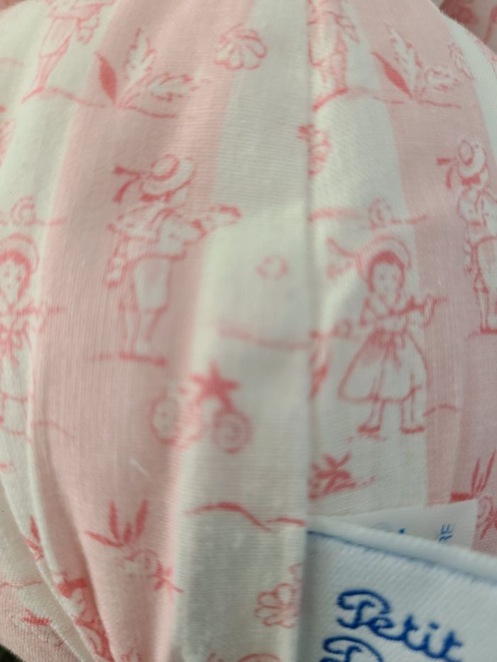 doudou lapin boule musical vintage petit descamps doudou lapin rayé rose - photo numéro 5