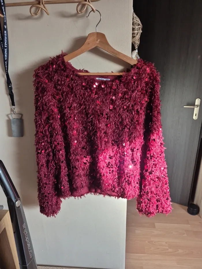 Pull a sequin bordeaux TM