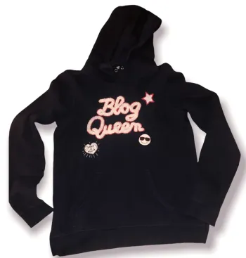 Sweat à capuche longues manches bleu marine